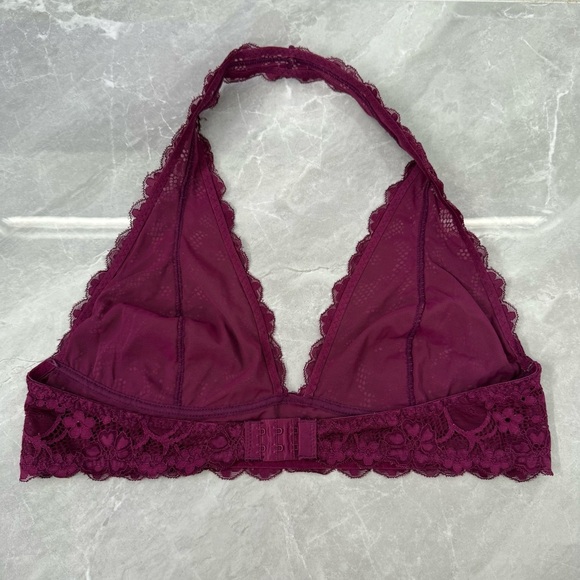 Women’s Intimately Free People Floral Lace Halter V-Neck Bralette Adjustable XL - Picture 6 of 16